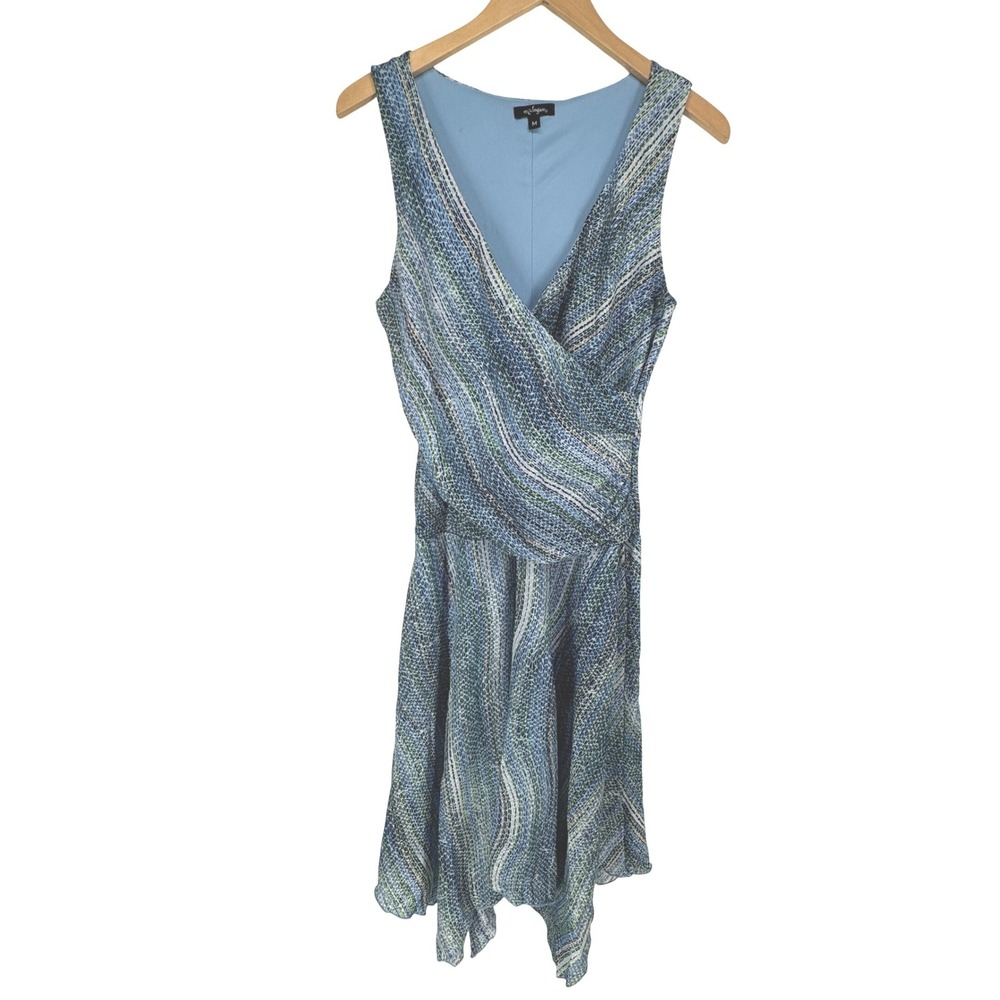 Epilogue Abstract Snakeskin‎ Handkerchief Hem Midi Dress Medium Blue Y2K Indie